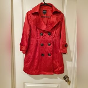 Adorable, Red, XOXO, Trench Coat, Size M